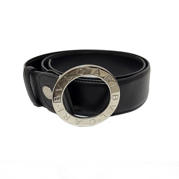 BVLGARI - Black Leather Hardware Belt 182-081125